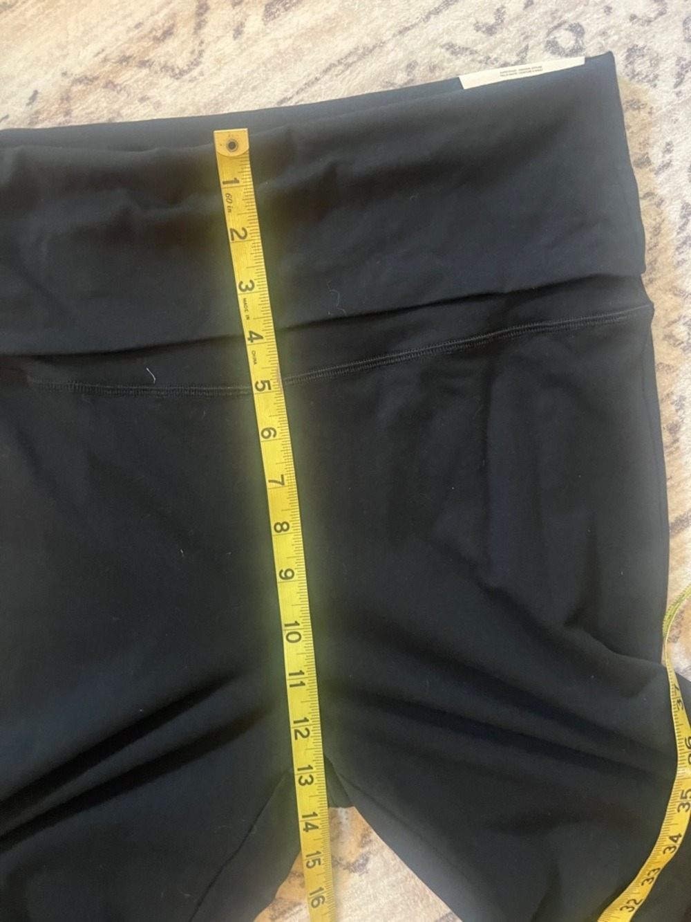 Black Wide-Leg Yoga Pants with Fold-Over Waistband - Picture 5 of 10